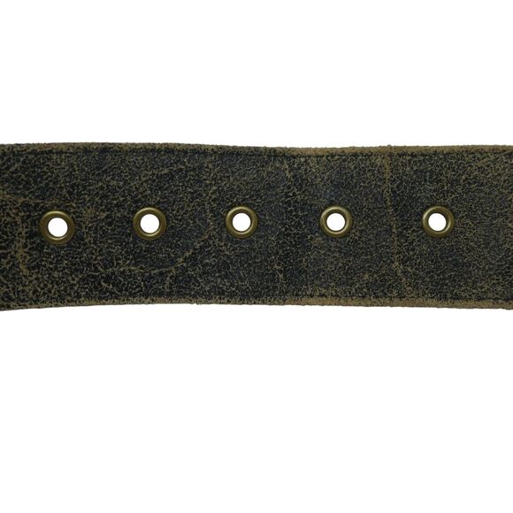 Raina Design Brown Leather Brass Studded Boho Festival Belt